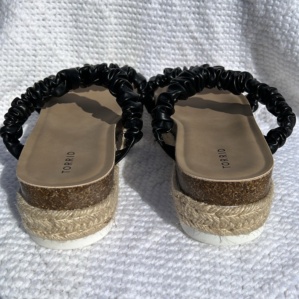 TORRID Double Band Espadrille Platform Slide size 11WW - Picture 3 of 7